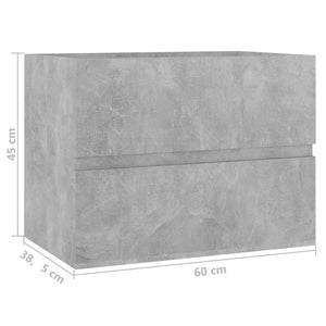 vidaXL Sink Cabinet Concrete Grey 60x38.5x45 cm Engineered Wood