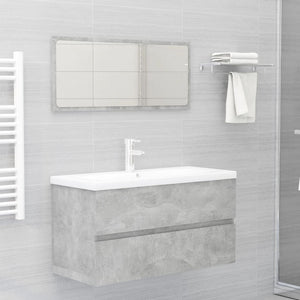 vidaXL Sink Cabinet Concrete Grey 90x38.5x45 cm Engineered Wood