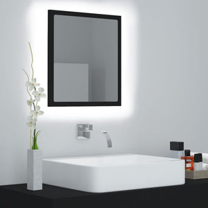 vidaXL LED Bathroom Mirror Black 40x8.5x37 cm Engineered Wood