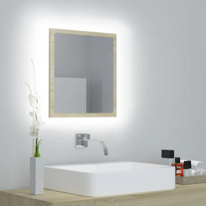 vidaXL LED Bathroom Mirror Sonoma Oak 40x8.5x37 cm Engineered Wood