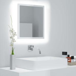 vidaXL LED Bathroom Mirror High Gloss White 40x8.5x37 cm Engineered Wood