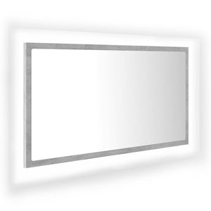 vidaXL LED Bathroom Mirror Concrete Grey 80x8.5x37 cm Engineered Wood