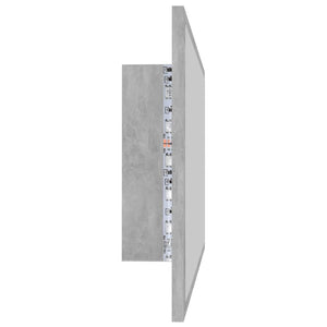 vidaXL LED Bathroom Mirror Concrete Grey 80x8.5x37 cm Engineered Wood