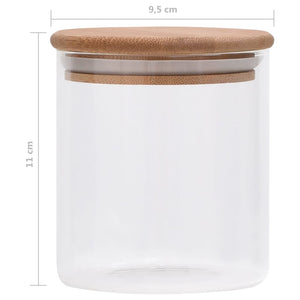 vidaXL Storage Glass Jars with Bamboo Lid 6 pcs 600 ml