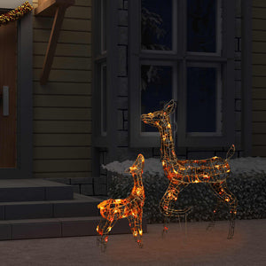 vidaXL Acrylic Reindeer Family Christmas Decoration 160 LED Colourful
