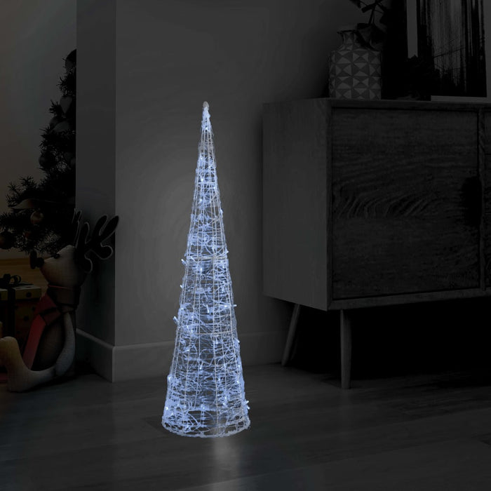 vidaXL Acrylic Decorative Pyramid LED Light Cone Cold White 90 cm
