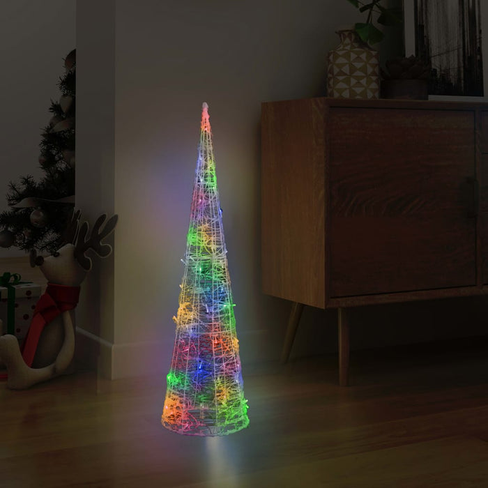 vidaXL Acrylic Decorative Pyramid LED Light Cone Colourful 90 cm