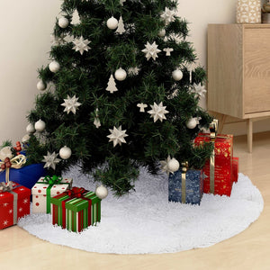 vidaXL Christmas Tree Skirt White 122 cm Faux Fur