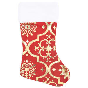 vidaXL Luxury Christmas Tree Skirt with Sock Red 122 cm Fabric