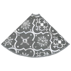 vidaXL Luxury Christmas Tree Skirt with Sock Grey 90 cm Fabric