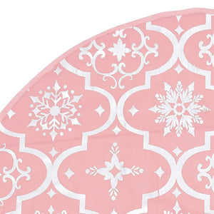vidaXL Luxury Christmas Tree Skirt with Sock Pink 150 cm Fabric