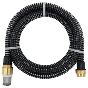 vidaXL Suction Hose with Brass Connectors 25 m 25 mm Black