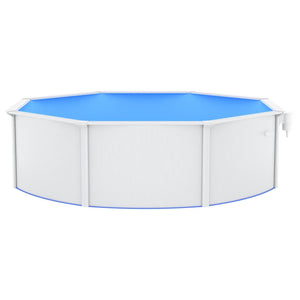 vidaXL Swimming Pool with Steel Wall Round 460x120 cm White