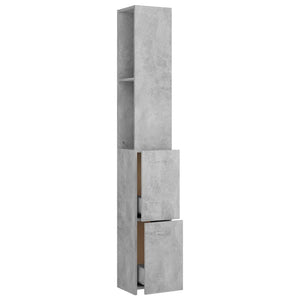 vidaXL Bathroom Cabinet Concrete Grey 25x25x170 cm Engineered Wood