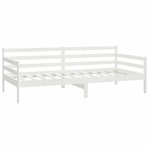 vidaXL Day Bed White Solid Pinewood 90x200 cm
