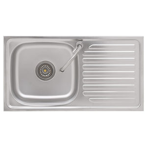 vidaXL Camping Sink Single Basin with Tap Stainless Steel