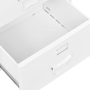 vidaXL Industrial Desk with Drawers White 105x52x75 cm Steel