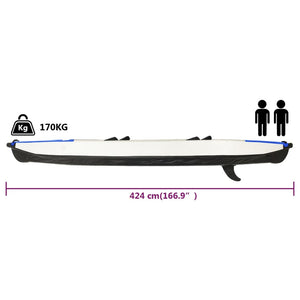 vidaXL Inflatable Kayak Blue 424x81x31 cm Polyester