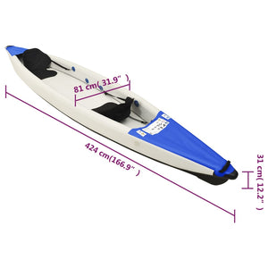 vidaXL Inflatable Kayak Blue 424x81x31 cm Polyester