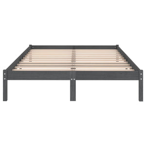 vidaXL Bed Frame Grey Solid Pinewood 150x200 cm 5FT King Size
