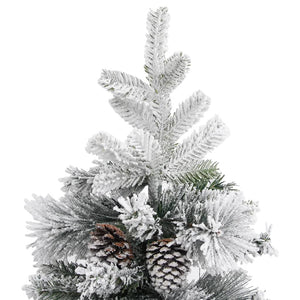 vidaXL Christmas Tree with Flocked Snow&Cones 195 cm PVC&PE