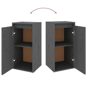 vidaXL Wall Cabinets 2 pcs Grey 30x30x60 cm Solid Wood Pine