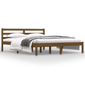 vidaXL Bed Frame Solid Wood Pine 160x200 cm Honey Brown 5FT King Size