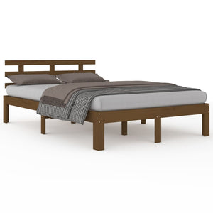 vidaXL Bed Frame Honey Brown Solid Wood 150x200 cm 5FT King Size