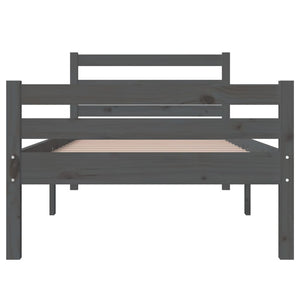 vidaXL Bed Frame Grey Solid Wood 100x200 cm