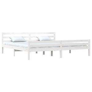 vidaXL Bed Frame White Solid Wood 180x200 cm 6FT Super King
