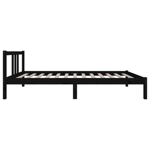 vidaXL Bed Frame Black Solid Wood 90x200 cm