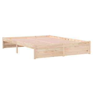 vidaXL Bed Frame Solid Wood 135x190 cm 4FT6 Double