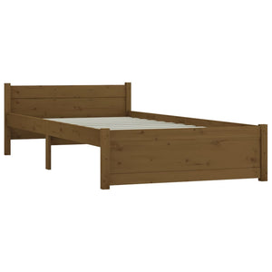 vidaXL Bed Frame Honey Brown Solid Wood 90x190 cm 3FT Single