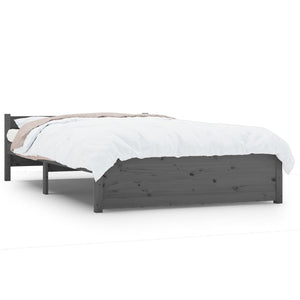 vidaXL Bed Frame Grey Solid Wood 135x190 cm 4FT6 Double
