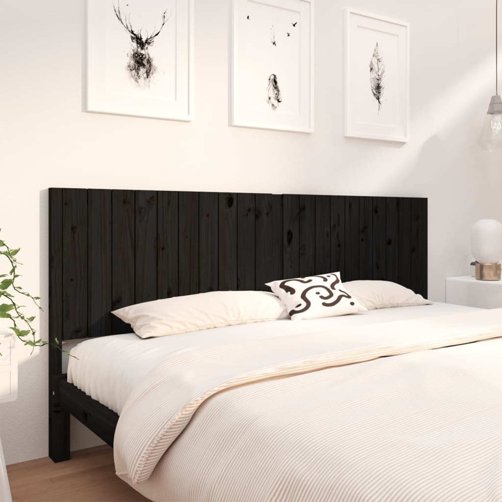 Black wood cheap headboard queen