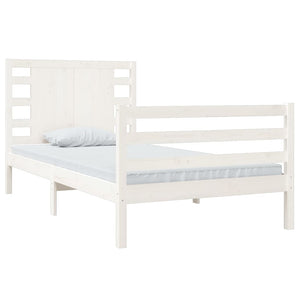 vidaXL Bed Frame White Solid Wood Pine 90x200 cm