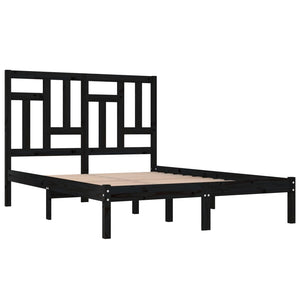 vidaXL Bed Frame Black Solid Wood Pine 200x200 cm