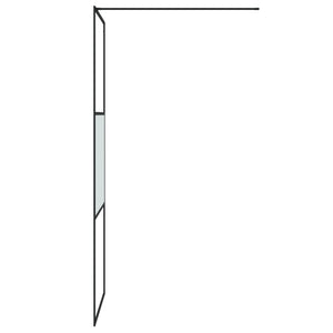vidaXL Walk-in Shower Wall Black 80x195 cm Half Frosted ESG Glass