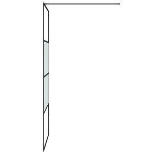 vidaXL Walk-in Shower Wall Black 90x195 cm Half Frosted ESG Glass