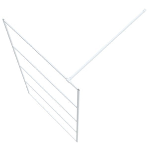 vidaXL Walk-in Shower Wall White 100x195 cm Clear ESG Glass