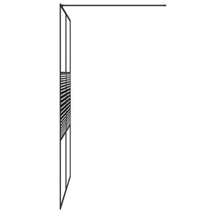 vidaXL Walk-in Shower Wall Black 140x195 cm Clear ESG Glass