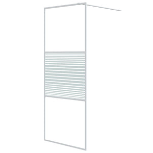 vidaXL Walk-in Shower Wall White 80x195 cm Clear ESG Glass
