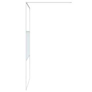 vidaXL Walk-in Shower Wall White 115x195 cm Clear ESG Glass