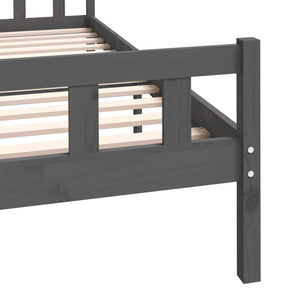 vidaXL Bed Frame Grey Solid Wood 150x200 cm 5FT King Size