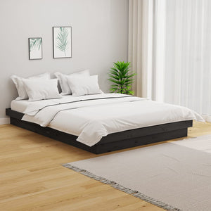 vidaXL Bed Frame Grey Solid Wood Pine 135x190 cm 4FT6 Double