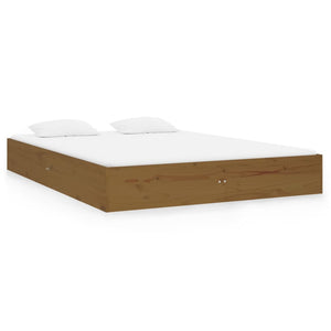 vidaXL Bed Frame Honey Brown Solid Wood 120x190 cm 4FT Small Double