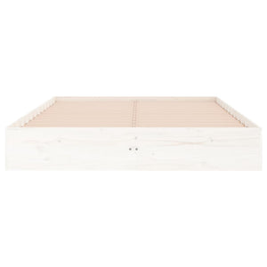 vidaXL Bed Frame White Solid Wood 135x190 cm 4FT6 Double