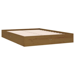 vidaXL Bed Frame Honey Brown Solid Wood 135x190 cm 4FT6 Double