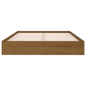 vidaXL Bed Frame Honey Brown Solid Wood 135x190 cm 4FT6 Double