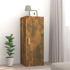 vidaXL Wall Cabinet Smoked Oak 34.5x34x90 cm Engineered Wood